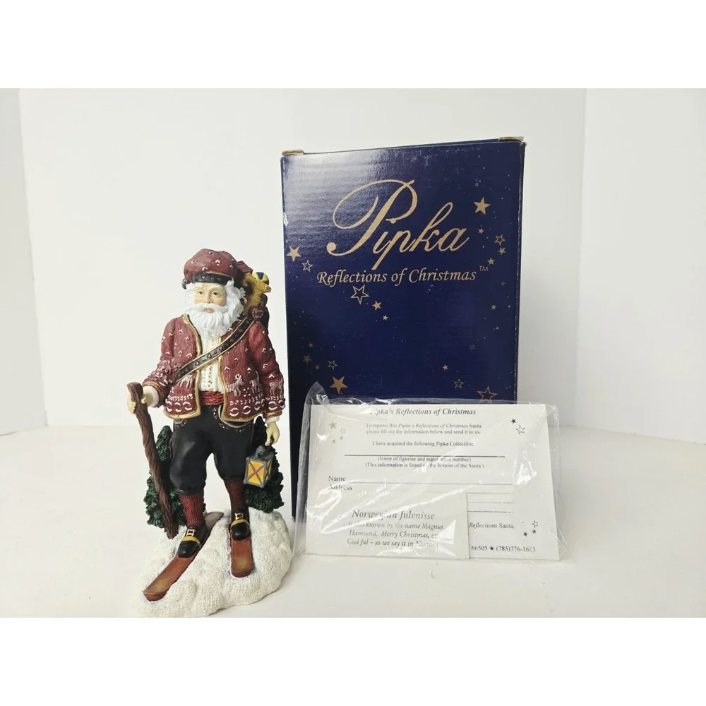 Pipka Santa Claus statue Norwegian Julenisse Reflections Christmas w/ box